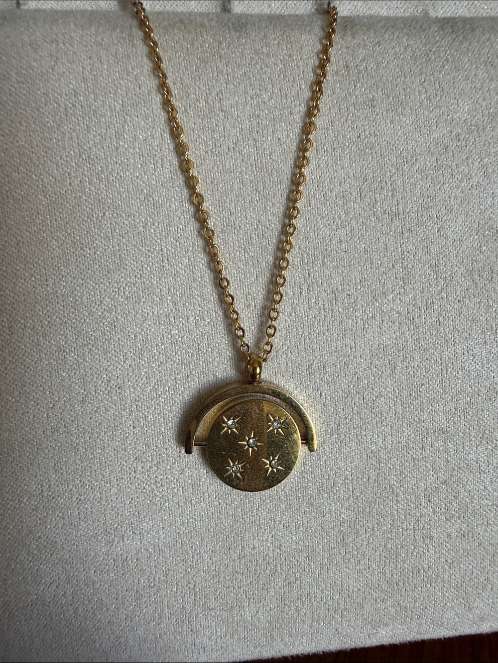 18k Gold plated Stainless Steel Starburst Etolie Pendant Necklace